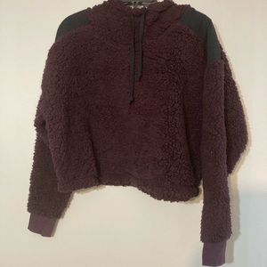 Z By Zella NWT M Sheila Teddy Fleece Hooded  Crop